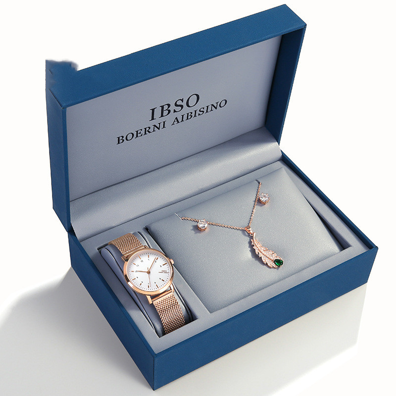 Ibso'S New Fashion Watch With Zircon Earrings Necklace Supports One Drop Shipping Amazon Aliexpress Hot Sale - Image 5
