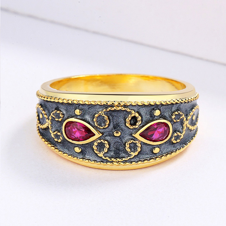 Classic Retro Exquisite Enamel Jewelry Three-piece Set - Image 2