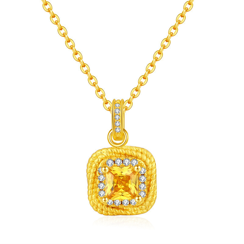 Women's Simple Small Sugar Cube Rings Ear Studs Jewelry Copper-plated Gold Jewelry Suit - Image 5