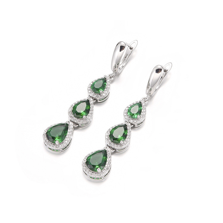 Water Drop Long Necklace Earring Ring Bracelet Ornament Suit - Image 5