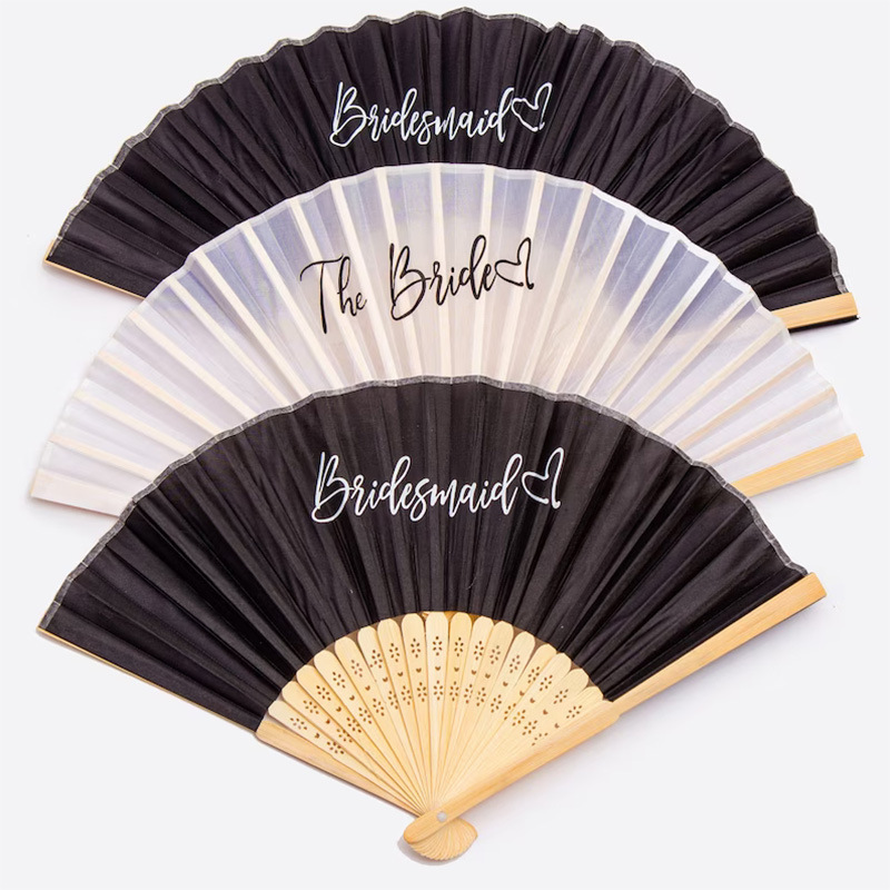 Bride And Bridesmaid Black And White Fan Bachelor Party Wedding