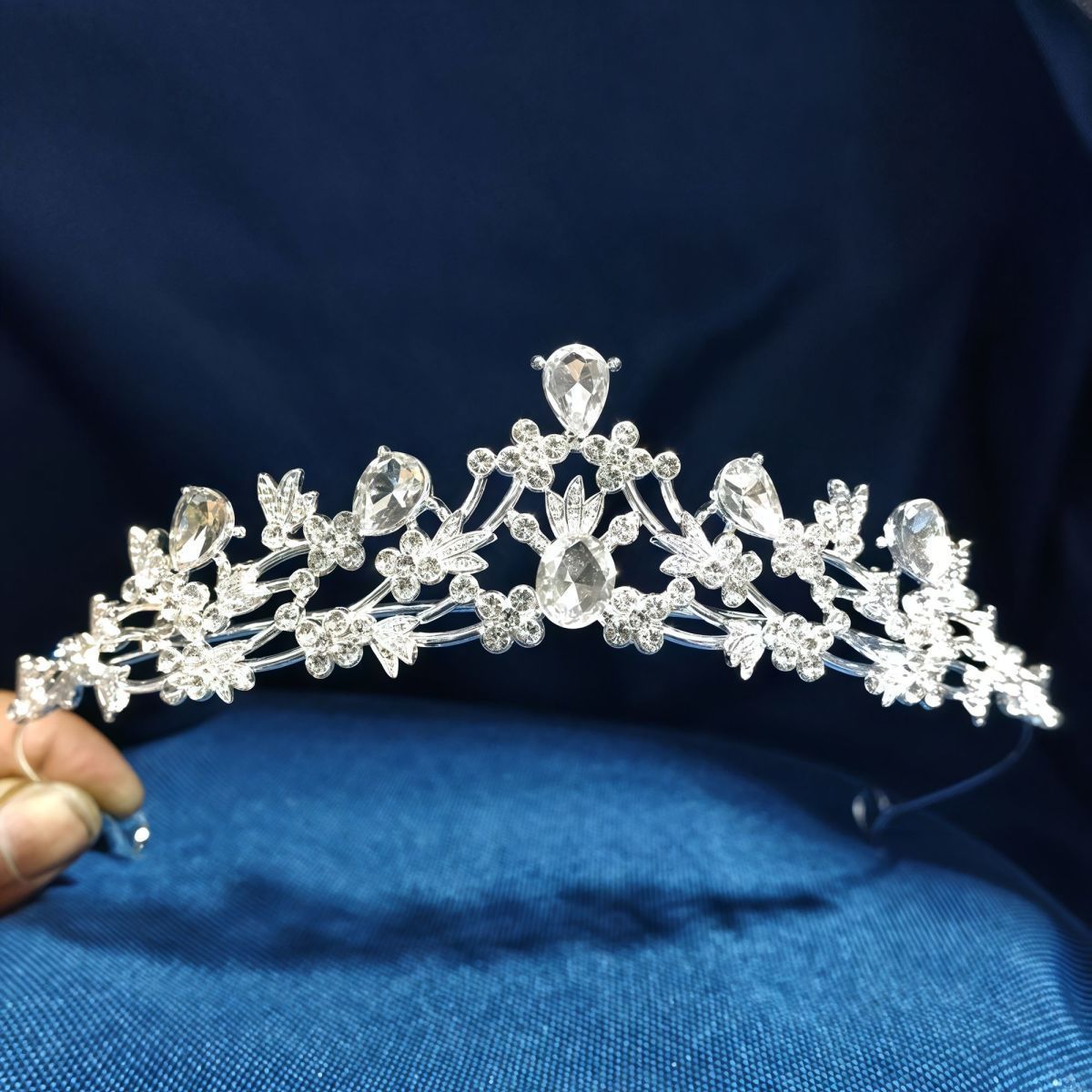Rhinestone Bridal Crown Headband Flower Diamond High-End Headpiece
